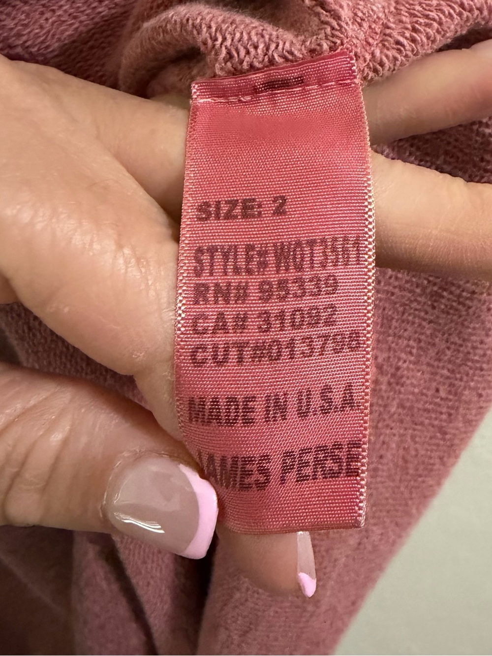 James Perse Standard Melange Funnel Neck Cropped Sweatshirt Mauve Pink size 2/ M - Picture 8 of 9